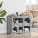 Bufet Gri Sonoma 80.5 x 35 x 59 cm Lemn compozit GartenMobel Dekor