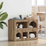 Bufet Stejar Artizanal 80.5 x 35 x 59 cm Lemn compozit GartenMobel Dekor