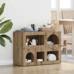 Bufet Stejar Artizanal 80.5 x 35 x 59 cm Lemn compozit GartenMobel Dekor