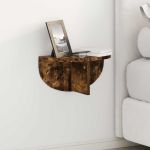 Raft de perete Pe perete 2 pcs Stejar fumuriu 38 x 19 x 19 cm GartenMobel Dekor