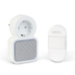 Sonerie fără fir Kinetic (fără baterii) – cu priză 220V integrată – Alb LED albastru Best CarHome