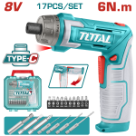 TOTAL - SURUBELNITA 8V LI-ION +ACCESORII, INCARCARE USB PowerTool TopQuality