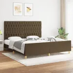 Cadru de pat fără saltea, maro închis, 180x200 cm, textil GartenMobel Dekor