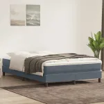 Pat cu arcuri fără saltea Gri închis 140x220 cm catifea GartenMobel Dekor