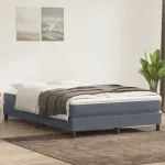 Pat cu arcuri fără saltea Gri închis 160x220 cm catifea GartenMobel Dekor