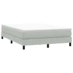 Pat cu arcuri fără saltea gri deschis 140x210 cm catifea GartenMobel Dekor