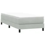 Pat cu arcuri fără saltea gri deschis 90x210 cm catifea GartenMobel Dekor
