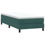 Pat cu arcuri fără saltea verde închis 100x210 cm catifea GartenMobel Dekor