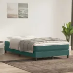 Pat cu arcuri fără saltea verde închis 120x220 cm catifea GartenMobel Dekor