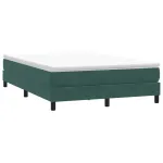 Pat cu arcuri fără saltea verde închis 140x210 cm catifea GartenMobel Dekor