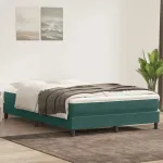 Pat cu arcuri fără saltea verde închis 160x220 cm catifea GartenMobel Dekor