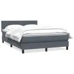 Pat box spring cu saltea, gri închis, 140x220 cm, catifea GartenMobel Dekor