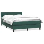 Pat box spring cu saltea, verde închis, 160x220 cm, catifea GartenMobel Dekor