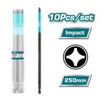 TOTAL - SET 10 BITI DE IMPACT PH2X250MM PowerTool TopQuality