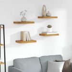 Raft de perete 4 pcs Maro 40 x 23,5 x 4 cm Lemn compozit GartenMobel Dekor