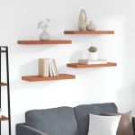 Raft de perete 4 pcs Roșu 50 x 23 x 4 cm Lemn compozit GartenMobel Dekor