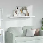 Raft de perete Marmură albă 120 x 23,5 x 4 cm Lemn compozit GartenMobel Dekor