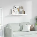 Raft de perete Marmură albă 80 x 23,5 x 4 cm Lemn compozit GartenMobel Dekor