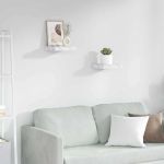 Raft de perete Pe perete 2 pcs Marmură albă 23 x 23,5 x 4 cm GartenMobel Dekor