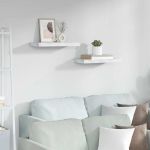 Raft de perete Pe perete 2 pcs Marmură albă 50 x 23,5 x 4 cm GartenMobel Dekor