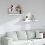 Raft de perete Pe perete 2 pcs Marmură albă 90 x 23,5 x 4 cm GartenMobel Dekor