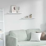 Raft de perete 2 pcs Marmură albă 60 x 9 x 3 cm Lemn compozit GartenMobel Dekor