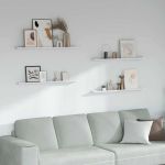 Raft de perete 4 pcs Marmură albă 100 x 9 x 3 cm Lemn compozit GartenMobel Dekor