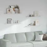 Raft de perete 4 pcs Marmură albă 100 x 9 x 3 cm Lemn compozit GartenMobel Dekor