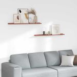 Raft de perete cu raft 2 pcs Roșu 100 x 9 x 3 cm Lemn compozit GartenMobel Dekor