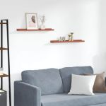 Raft de perete cu raft 2 pcs Roșu 60 x 9 x 3 cm Lemn compozit GartenMobel Dekor