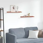 Raft de perete cu raft 2 pcs Roșu 60 x 9 x 3 cm Lemn compozit GartenMobel Dekor