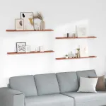 Raft de perete cu raft 4 pcs Roșu 115 x 9 x 3 cm Lemn compozit GartenMobel Dekor