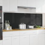 Spate de bucătărie 2 pcs Negru 90 x 60 cm sticlă securizată GartenMobel Dekor