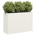 Jardinier alb 120x40x80 cm Oțel laminat la rece GartenMobel Dekor