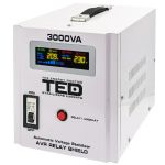 Stabilizator Tensiune Automat TED Electronic  AVR 3000VA, Intrare 140V-260V, Iesire 230V ±8%, Transformator Toroidal SafetyGuard Surveillance