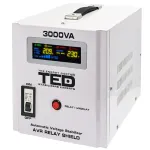 Stabilizator Tensiune Automat TED Electronic  AVR 3000VA, Intrare 140V-260V, Iesire 230V ±8%, Transformator Toroidal SafetyGuard Surveillance