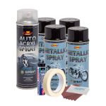 Kit complet reparatie si vopsire jante culoare Negru Metalizat, V4 FAVLine Selection