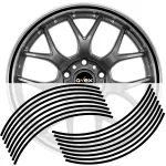 Set 16 inele din autocolant pentru jante culoare Negru Lucios FAVLine Selection