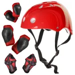 Set Protectie pentru copii, 7 piese, model SKATEBOARD, culoarea Rosie FAVLine Selection