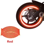 Set 16 ornamente Reflectorizante pentru jante auto, moto, culoare Rosie FAVLine Selection