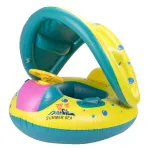 Ponton, Saltea de apa, gonflabila pentru copii cu acoperis, dimensiune 65 x 73 cm FAVLine Selection