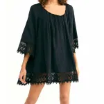 Tunica, Rochie de plaja aerisita, ușoara și delicata, culoare Neagra, dimensiune Universala FAVLine Selection