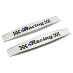 Set 2 x Embleme auto metalice, autoadezive, model "RACING", finisaj Crom, dimensiune, 10 x 1,5 cm FAVLine Selection