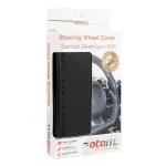 Husa volan OTOM din Piele Ecologica "Ne-Perforata" pentru autoturisme, diametru volan 37 - 39 cm, cu ac si ata Neagra FAVLine Selection