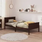 Cadru de pat, maro închis, 90 x 200 cm, lemn masiv de pin GartenMobel Dekor