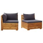 Set mobilier grădină cu perne, 2 piese, lemn masiv de acacia GartenMobel Dekor