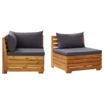 Set mobilier grădină cu perne, 2 piese, lemn masiv de acacia GartenMobel Dekor