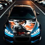 Folie Capota Auto "Hood Art" rezistenta la exterior, marime L (180 x 130cm) - Cod: AVX-CAPOTA-005L FAVLine Selection