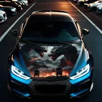 Folie Capota Auto "Hood Art" rezistenta la exterior, marime M (165 x 120cm) - Cod: AVX-CAPOTA-022M FAVLine Selection