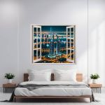 Folie imprimata color pentru decor perete locuinta, dimensiune 125 x 110cm, model: VIEW TO HAVEN 04 FAVLine Selection